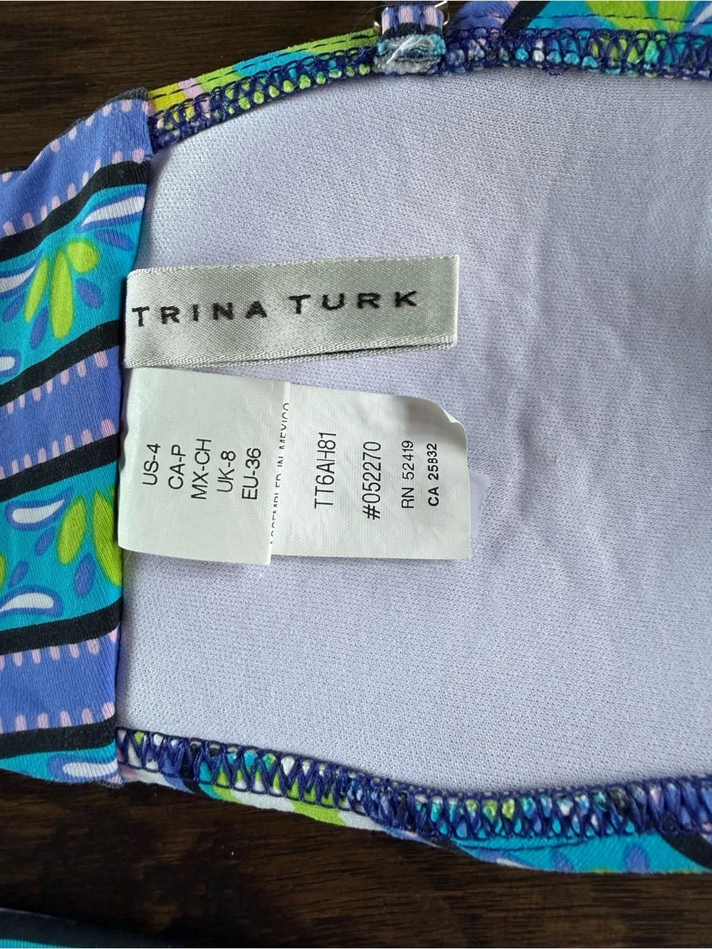 Trina Turk women’s Vibrant Bandeau Bikini Set size 4 - Picture 3 of 5